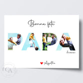 Affiche personnalisée photos avec lettres Papa - Fête des pères - Créations d'Agathe