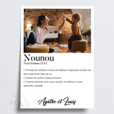 Affiche cadeau définition Nounou avec une photo - Créations d'Agathe