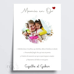 Affiche pour une Mamie en Or - Créations d'Agathe