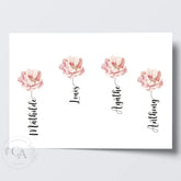 Affiche pour Maman avec le prénom des enfants et ses fleurs - Créations d'Agathe