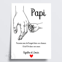 Affiche pour Papi avec un poème - Créations d'Agathe