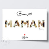 Affiche personnalisée photos avec lettres Maman - Créations d'Agathe