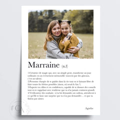 Affiche définition Marraine - Créations d'Agathe
