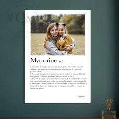 Affiche définition Marraine - Créations d'Agathe