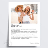 Affiche personnalisée définition "Soeur" - Créations d'Agathe