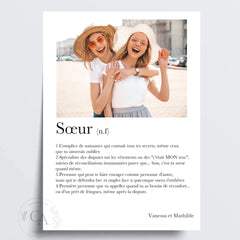 Affiche personnalisée définition "Soeur" - Créations d'Agathe