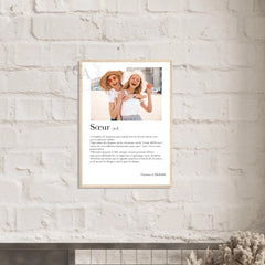 Affiche personnalisée définition "Soeur" - Créations d'Agathe