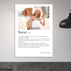 Affiche personnalisée définition "Soeur" - Créations d'Agathe