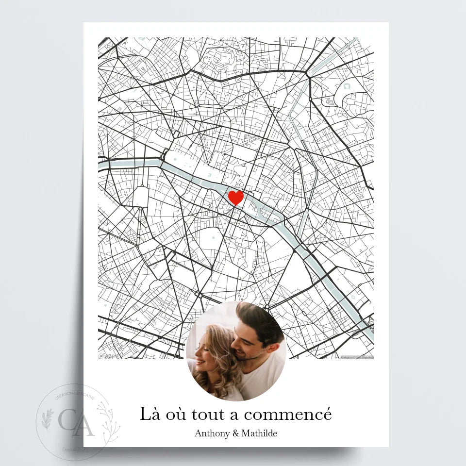 Affiche lieu de rencontre avec photo - Créations d'Agathe