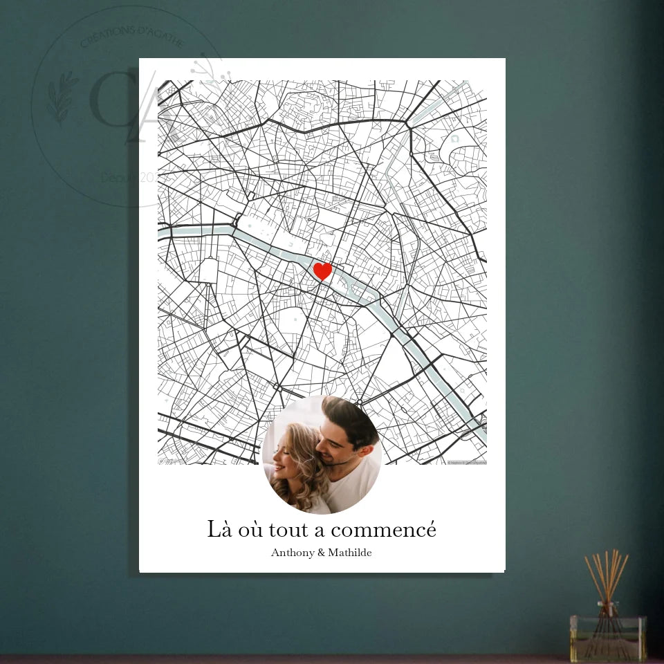 Affiche lieu de rencontre avec photo - Créations d'Agathe