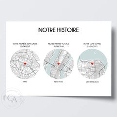 Affiche personnalisée - Notre Histoire - Moments clés d'une histoire - Créations d'Agathe