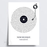 Affiche personnalisée paroles de chanson - Vinyle - Créations d'Agathe