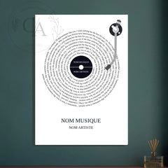 Affiche personnalisée paroles de chanson - Vinyle - Créations d'Agathe