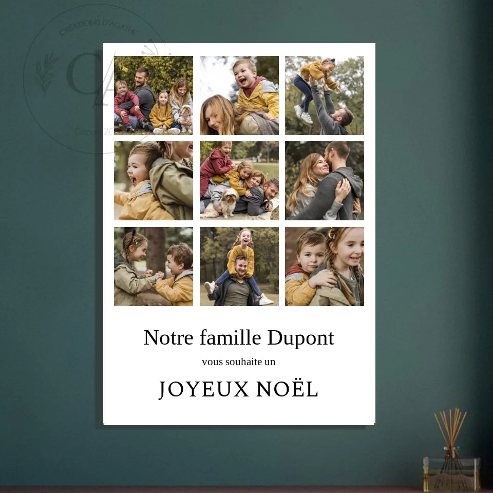 Affiche de Noël Personnalisée - Cadeau Souvenir de Famille - Créations d'Agathe