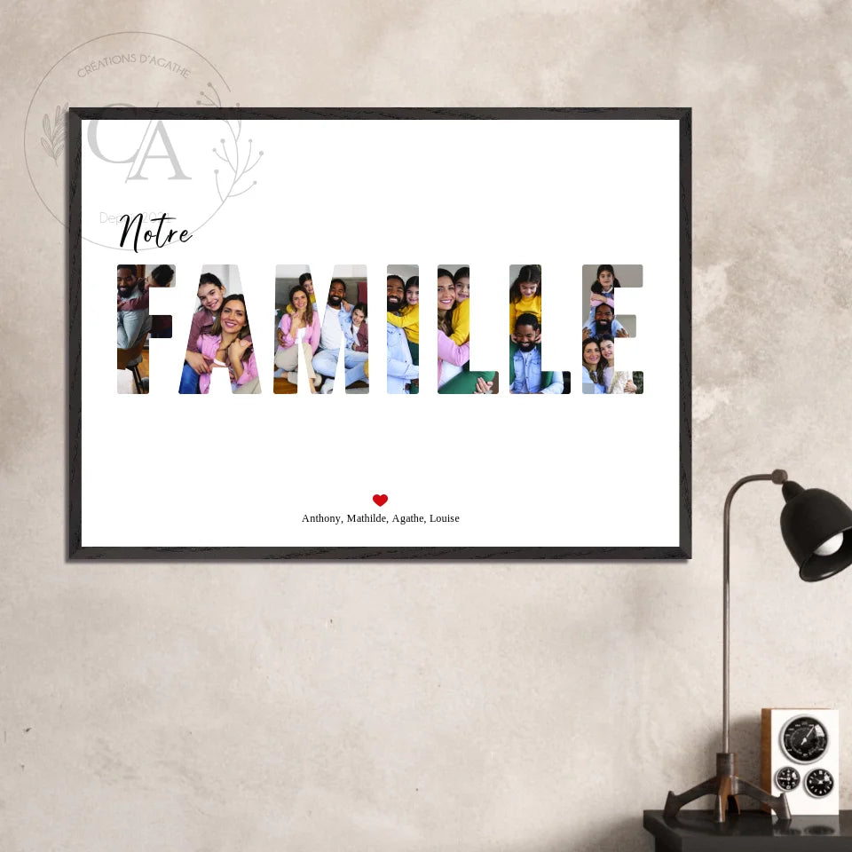 Affiche personnalisée "Famille" - Cadeau personnalisable - Créations d'Agathe