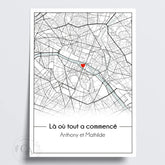 Affiche Personnalisée Couple La où tout a commencé – Amour & Lieu De Rencontre - Créations d'Agathe