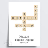 Affiche Scrabble personnalisée / Famille / Prénoms - Créations d'Agathe