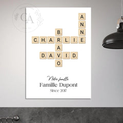 Affiche Scrabble personnalisée / Famille / Prénoms - Créations d'Agathe