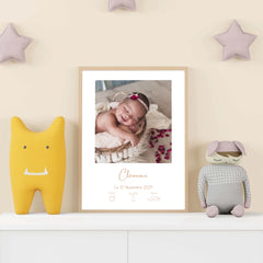 Affiche personnalisée de naissance pour fille