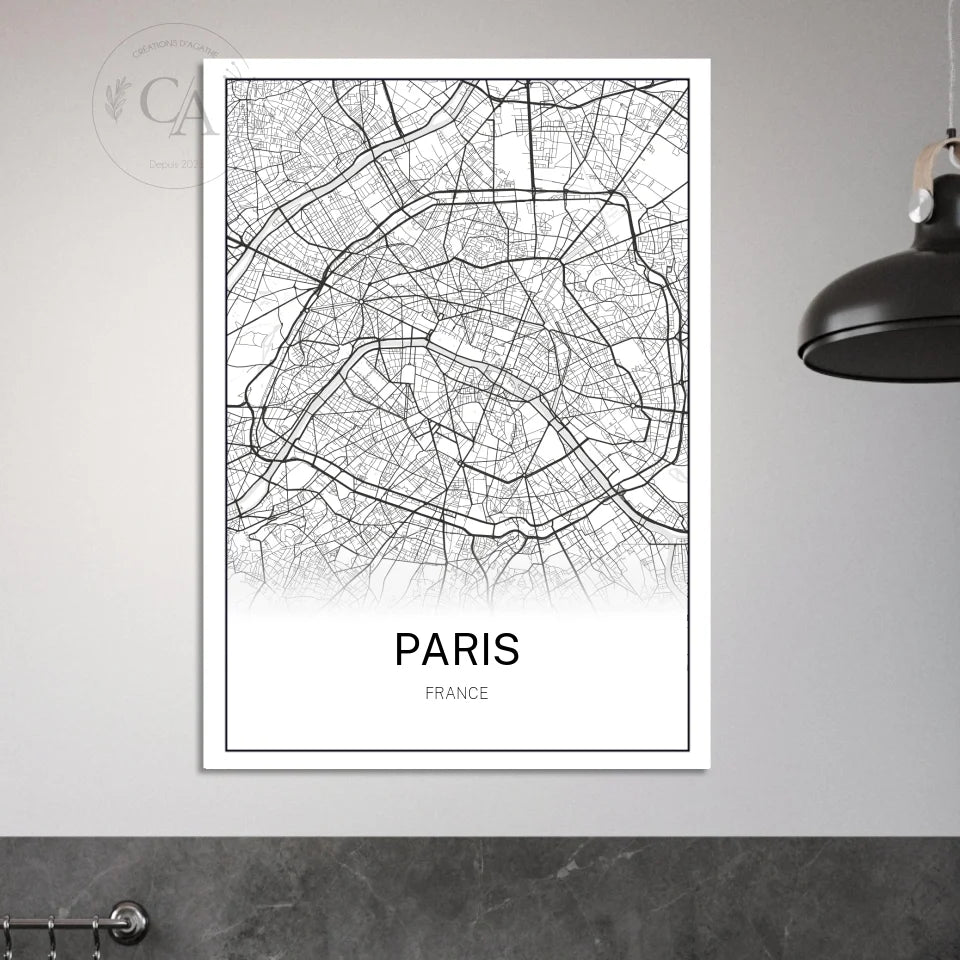 Affiche personnalisée Carte de ville avec coordonnées GPS - Créations d'Agathe