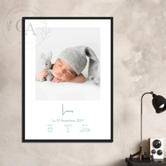 Affiche personnalisée de naissance garçon