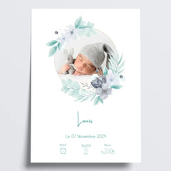 Affiche personnalisée de naissance garçon