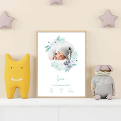 Affiche personnalisée de naissance garçon