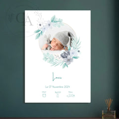 Affiche personnalisée de naissance garçon