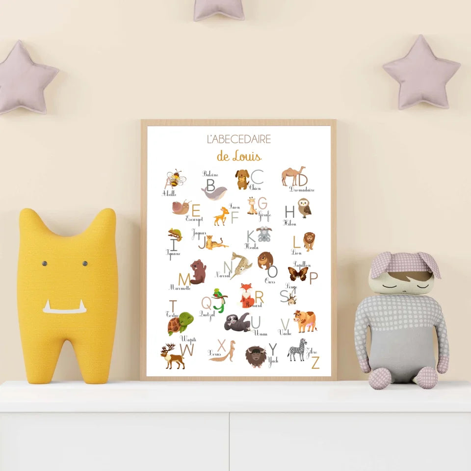 Affiche personnalisée pour enfant "Mon Abécédaire" - Créations d'Agathe