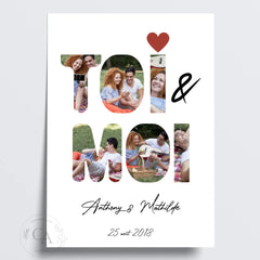 Affiche personnalisée Pêle-mêle "Toi & Moi"