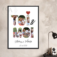 Affiche personnalisée Pêle-mêle "Toi & Moi"