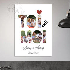Affiche personnalisée Pêle-mêle "Toi & Moi"