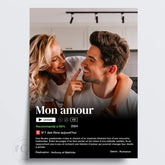 Affiche film Netflix personnalisée - Couple