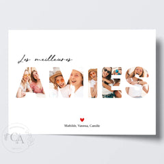 Affiche personnalisée Pêle-mêle "Meilleures amies"