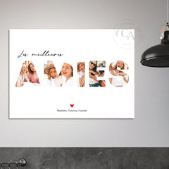 Affiche personnalisée Pêle-mêle "Meilleures amies"