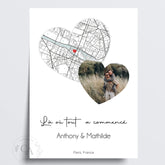 Affiche personnalisée de couple avec lieu de rencontre + photo - Créations d'Agathe