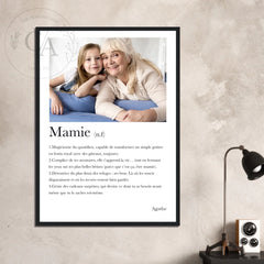 Affiche personnalisée définition "Mamie"