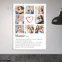 Affiche personnalisée définition "Mamie" / Pêle-mêle