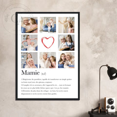 Affiche personnalisée définition "Mamie" / Pêle-mêle