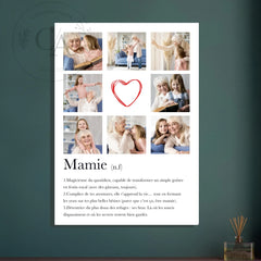 Affiche personnalisée définition "Mamie" / Pêle-mêle