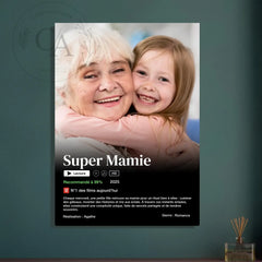 Affiche film Netflix Super Mamie personnalisée