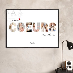 Affiche personnalisée les petits coeurs de Mamie