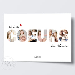 Affiche personnalisée les petits coeurs de Mamie