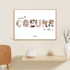 Affiche personnalisée les petits coeurs de Mamie