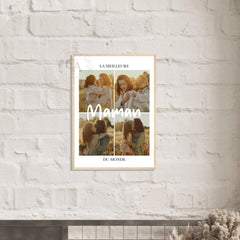 Affiche personnalisée "La meilleure Maman du monde" et 4 photos