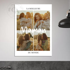 Affiche personnalisée "La meilleure Maman du monde" et 4 photos