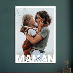 Affiche personnalisée "La meilleure Maman" et une grande photo
