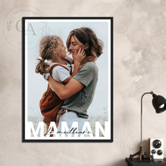 Affiche personnalisée "La meilleure Maman" et une grande photo