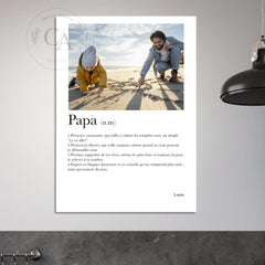 Affiche personnalisée définition "Papa" - Cadeau personnalisé Papa