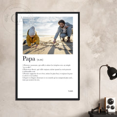 Affiche personnalisée définition "Papa" - Cadeau personnalisé Papa